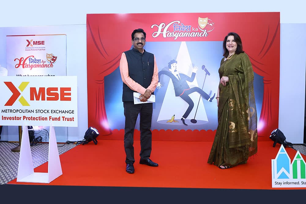 Celebrating World Investor Week 2025 with Nivesh Ka Hasyamanch, Chief Guest Shri Kamlesh Varshney, Whole Time Member, SEBI, with Ms. Latika S. Kundu, MD & CEO, MSE.